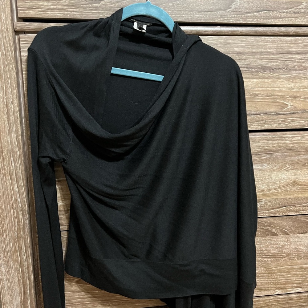 Zara Black Wrap Silk/Cashmere Sweater